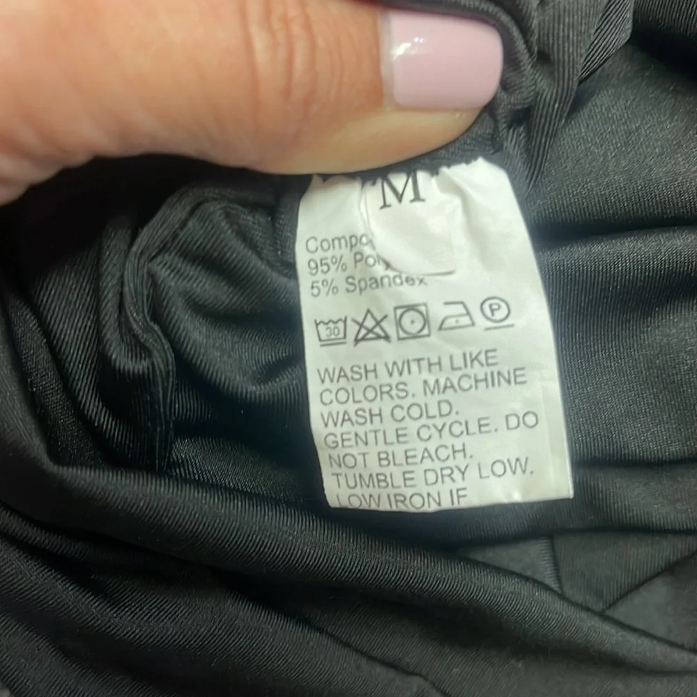 Spandex Black Medium One Shoulder Dress - Picture 5 of 5
